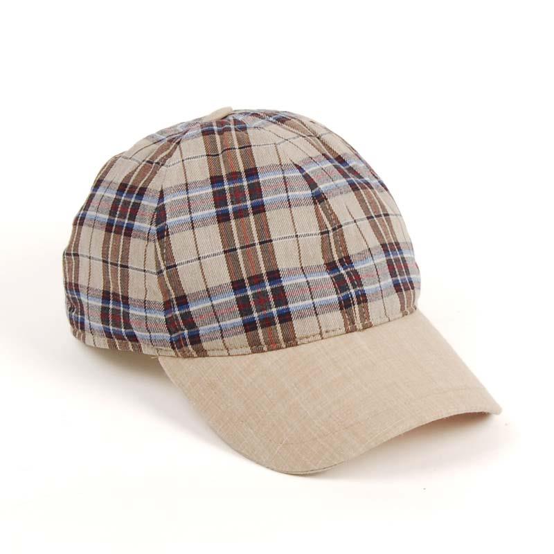 Gorra de Verano en Cuadros Marrones con Cierre Ajustable - Compra Sostenible