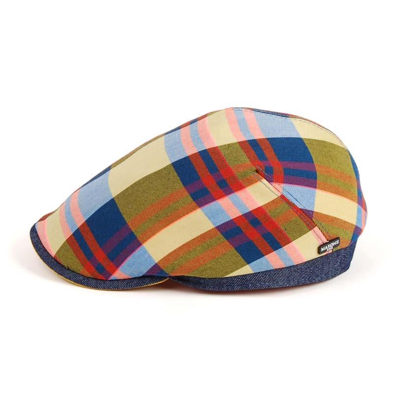 Gorra Visera de Verano con Diseño de Cuadros Multicolor y Protección Solar +40UPF